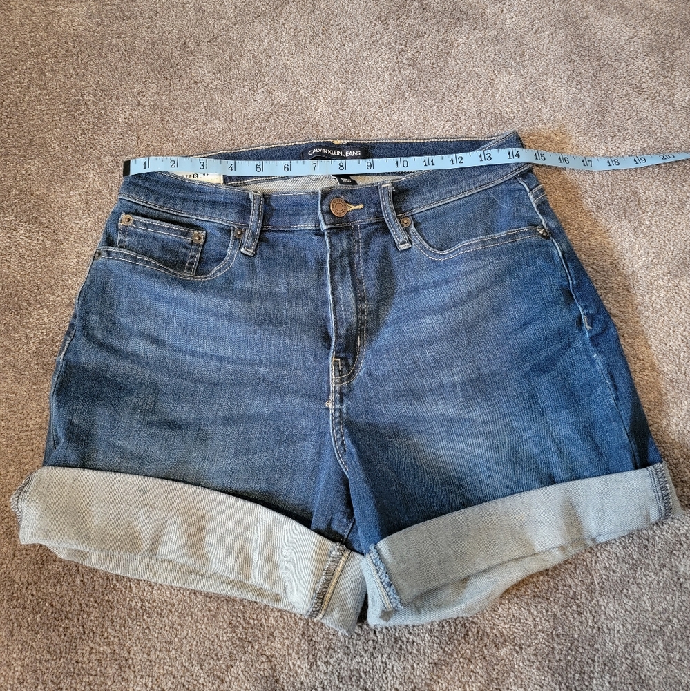 Calvin klein high rise denim shorts